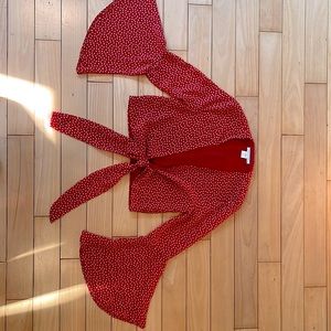 URBAN OUTFITTERS TIE FRONT BELL SLEEVE CROP TOP